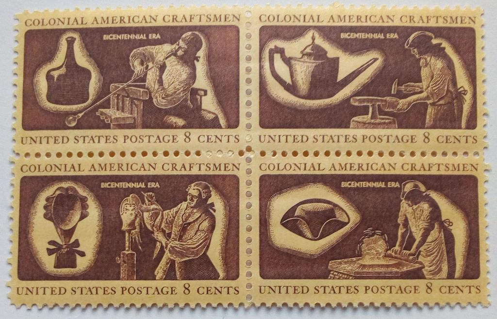 США 1972 Ремесленники, квартблок, MNH - фото фото фото 0