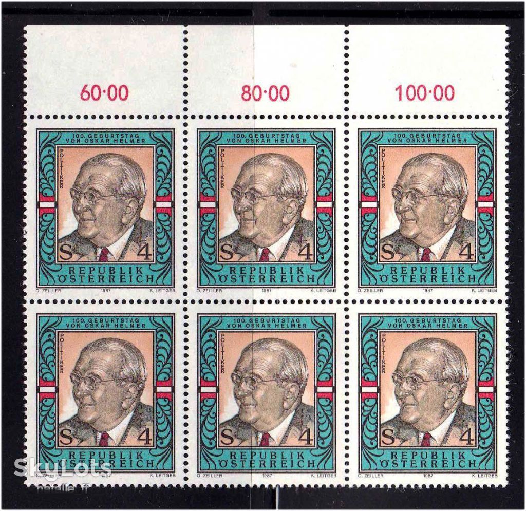 Австрия 1987 г MNH - личности - шестиблок - - фото фото фото 0