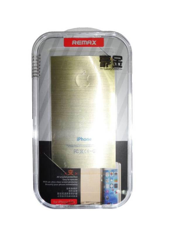 Защитная пленка Remax для iPhone 5/5S/5SE (front + back) New Metal Sticker Golden - фото фото фото 0