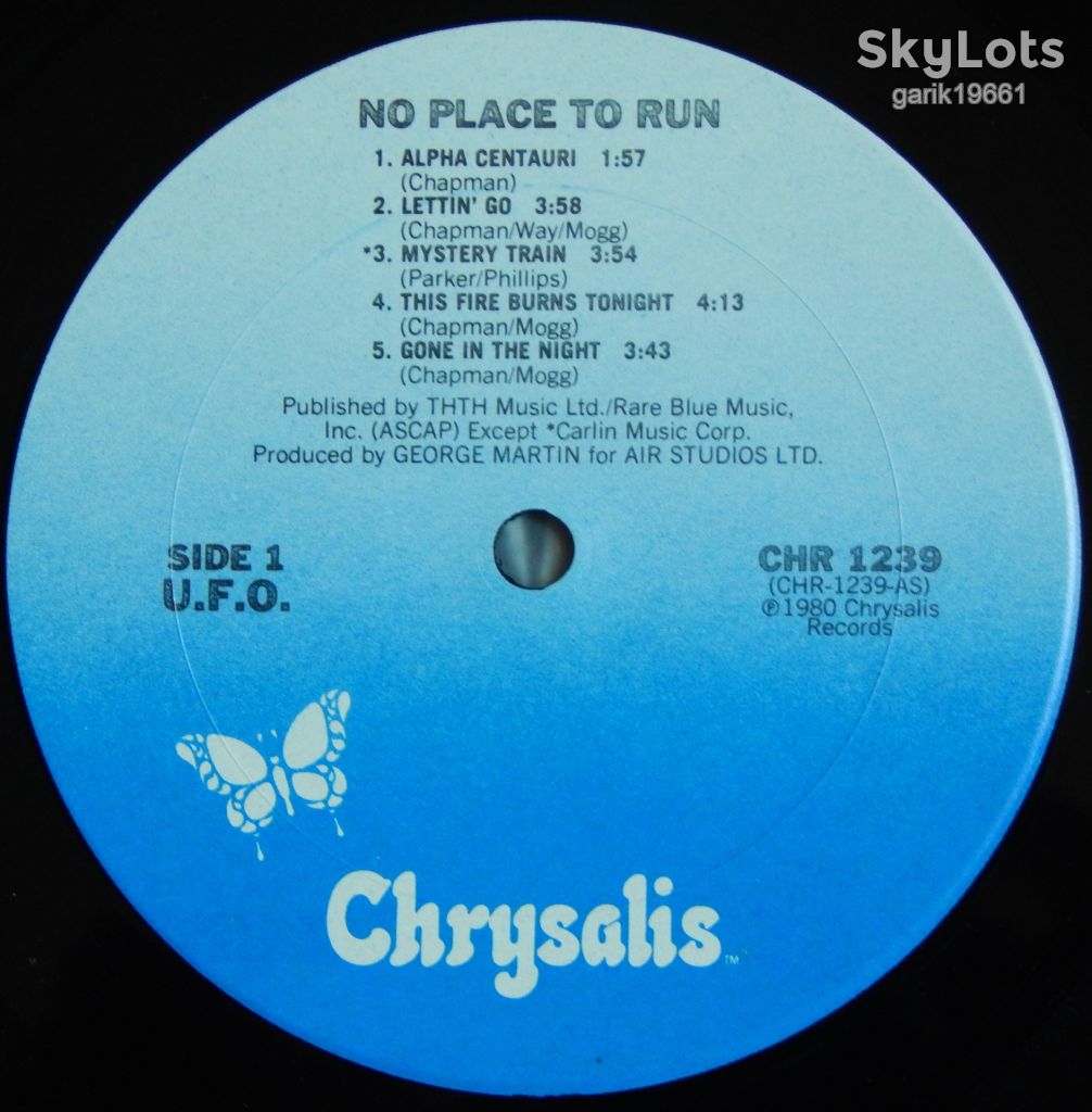 UFO  – No Place To Run  (Chrysalis – CHR 1239, US) EX+/NM- - фото фото фото 2