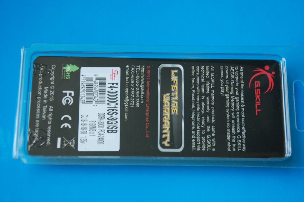 Оперативка G.Skill Aegis 8GB DDR4 3000MHz CL16 F4-3000C16 - фото фото фото 1