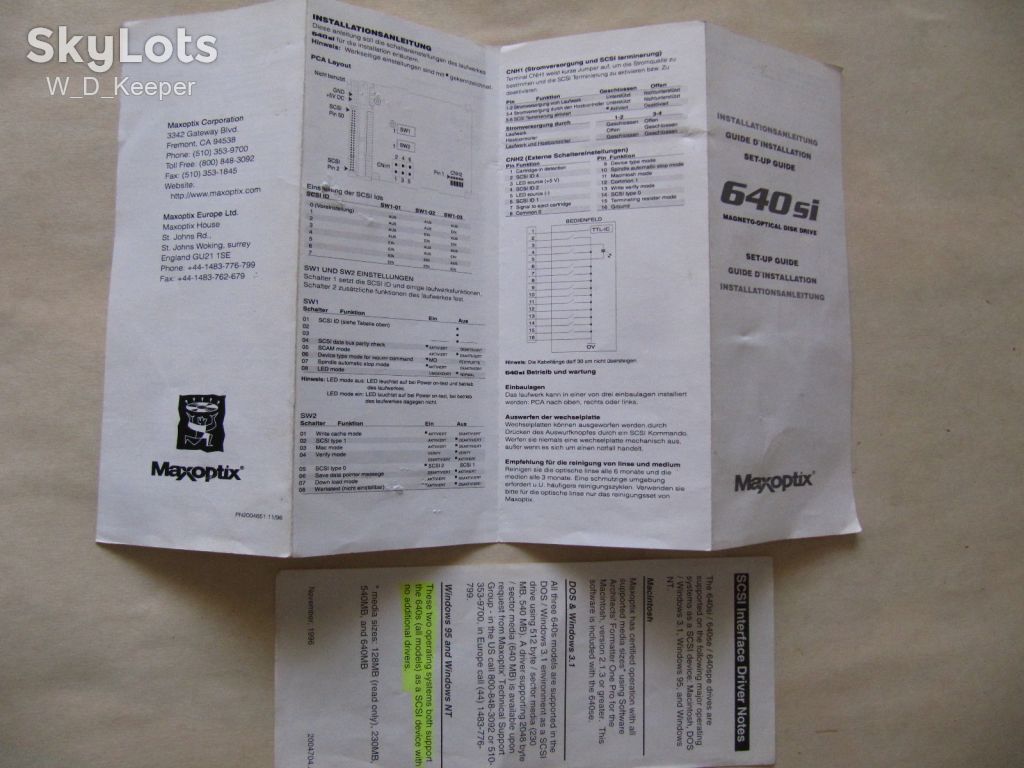 Maxoptix 640SI Magneto-optical disk drive setup guide - фото фото фото 2