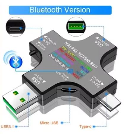 Мультифункціональний USB-тестер J7-c  версія з підтримкою Bluetooth. - фото фото фото 3