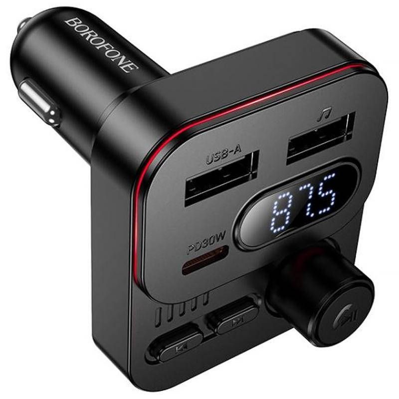 АЗП FM модулятор Borofone BC61 Ocean PD30W+QC3.0 total 45W    (2USB-A/1C) - фото фото фото 0