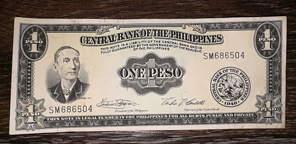 PHILIPPINES Филиппины 1 песо 1949 1969  Marcos &amp; Castillo - фото фото фото 0
