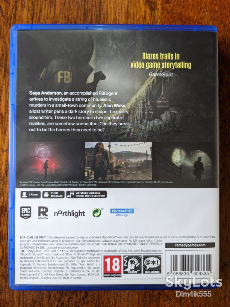 Диск с игрой Alan Wake 2 Sony PlayStation 5 - фото фото фото 1