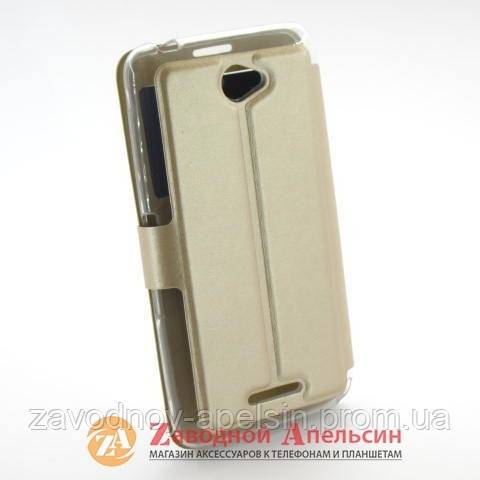 Чехол книжка Sony Xperia E4 Smart Case gold - фото фото фото 1
