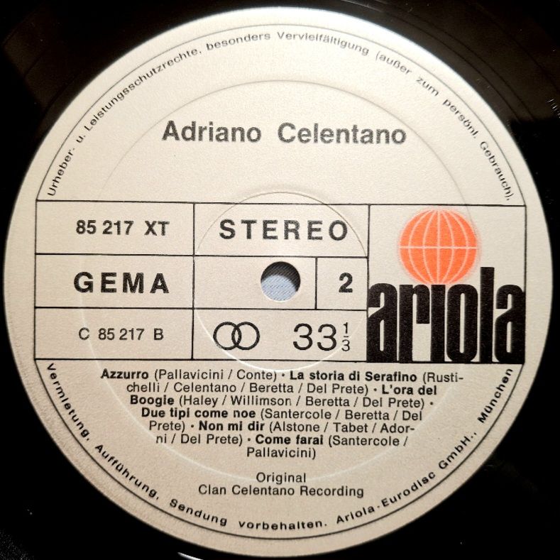 Adriano Celentano - Azzurro. Greatest Hits - 1971.   (2LP). 12. Vinyl. Пластинки. Germany. - фото фото фото 4