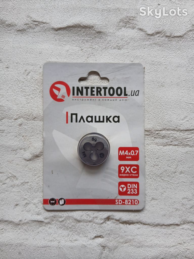 Плашка M 4x0,7 мм INTERTOOL SD-8210 - фото фото фото 0
