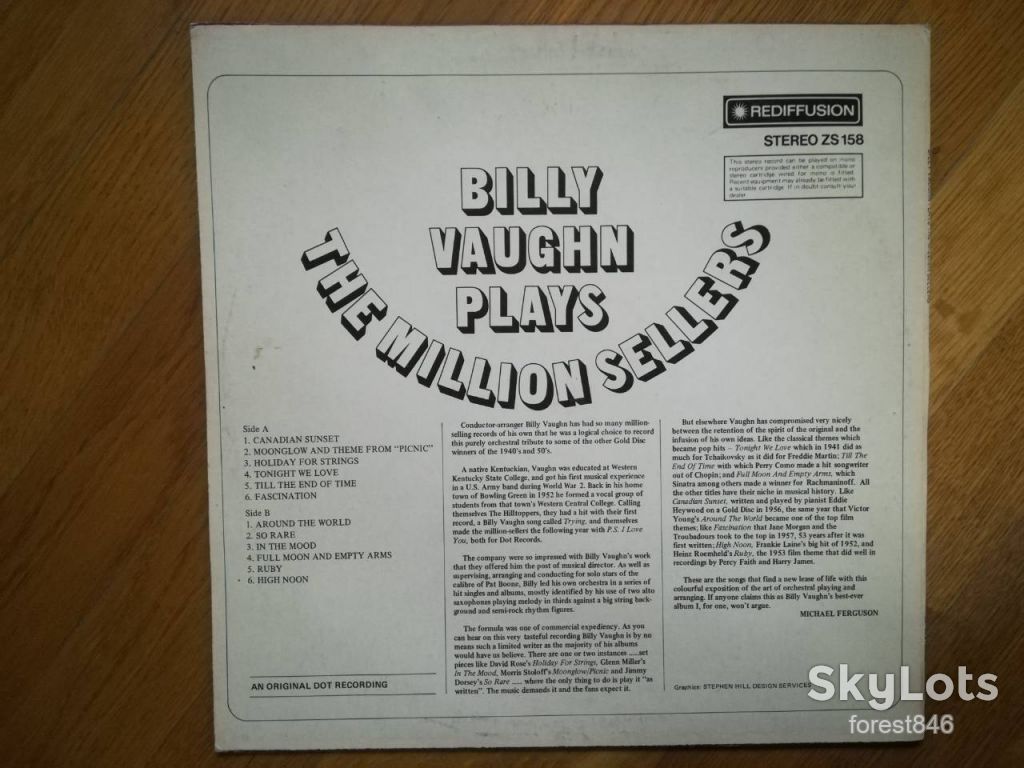 Billy Vaughn plays the Million sellers-Ex.-Rediffusion - фото фото фото 1