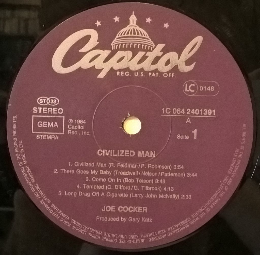 Joe Cocker - Civilized Man - 1984.  (LP). 12. Vinyl. Пластинка. EEC - фото фото фото 2