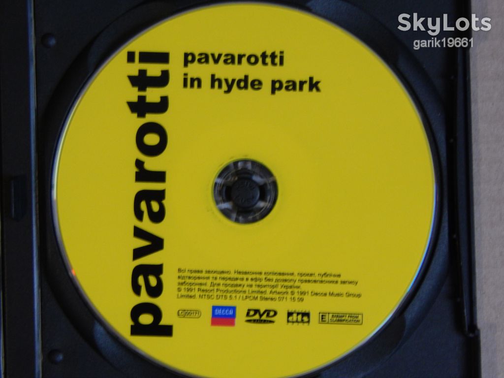Pavarotti ‎– Pavarotti In Hyde Park (DVD, Unofficial Release) - фото фото фото 4
