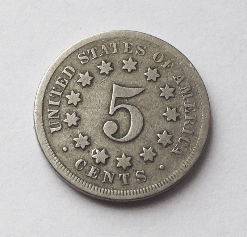 5 центов, 1867 г, США - фото фото фото 1