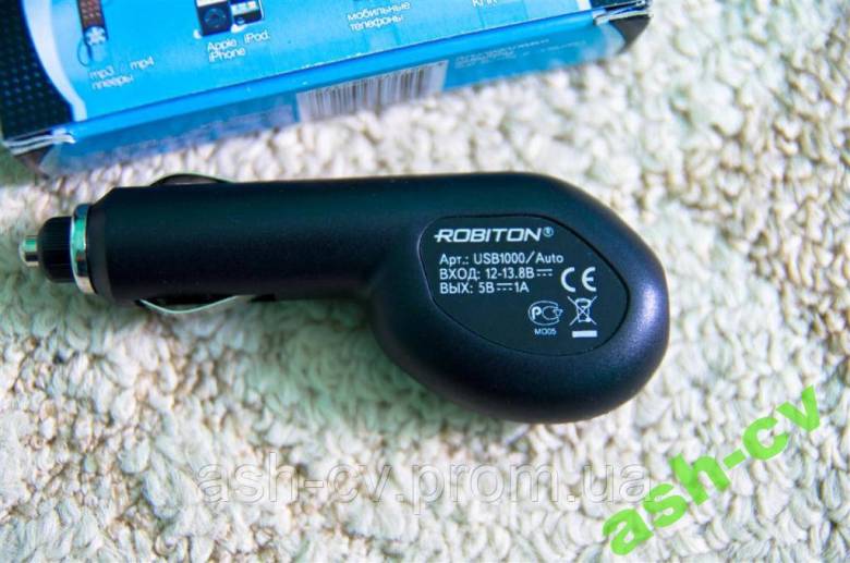 Автомобільна зарядка USB 5В 1А ROBITON - фото фото фото 1
