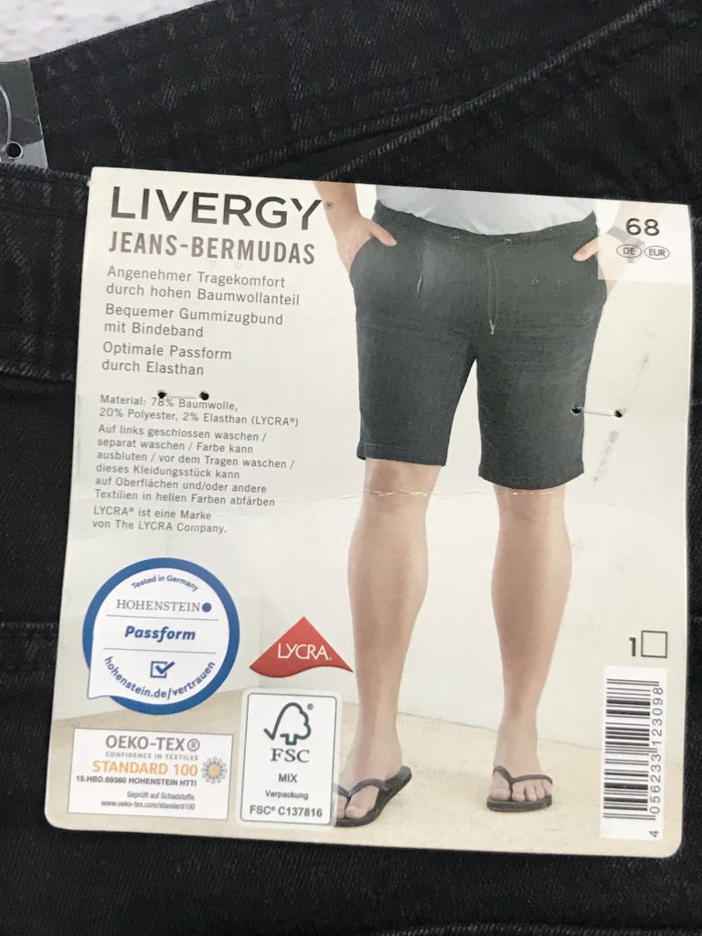 Батал. Черные, джинсовые шорты бермуды Livergy. 4XL - фото фото фото 4