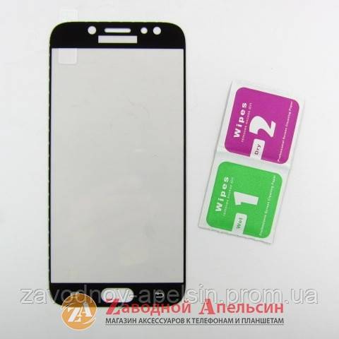 Защитное стекло Samsung J7 2017 J730 GLASS full black - фото фото фото 0