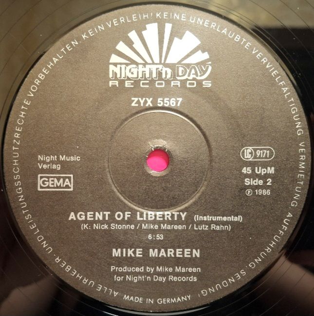 Mike Mareen - Agent Of Liberty - 1986.  (EP). 12. Vinyl. Пластинка. Germany. - фото фото фото 3