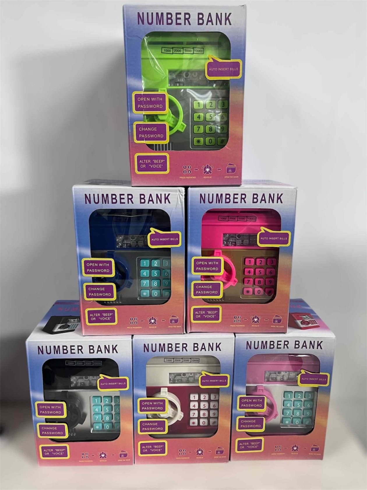 Електронний сейф-скарбничка Number Bank "Банкомат" дитячий подарунок з кодовим замком - фото фото фото 1