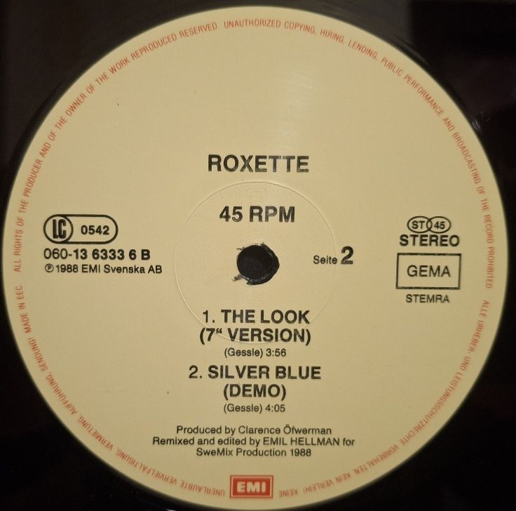 Roxette - The Look - 1989.   (EP) 12. Vinyl. Пластинка. EEC. - фото фото фото 3
