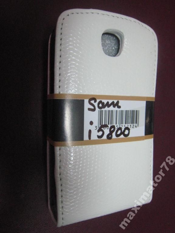 ЧЕХОЛ-КНИЖКА CHIC-CASE SAMSUNG I5800   БЕЛЫЙ КРОКО - фото фото фото 1