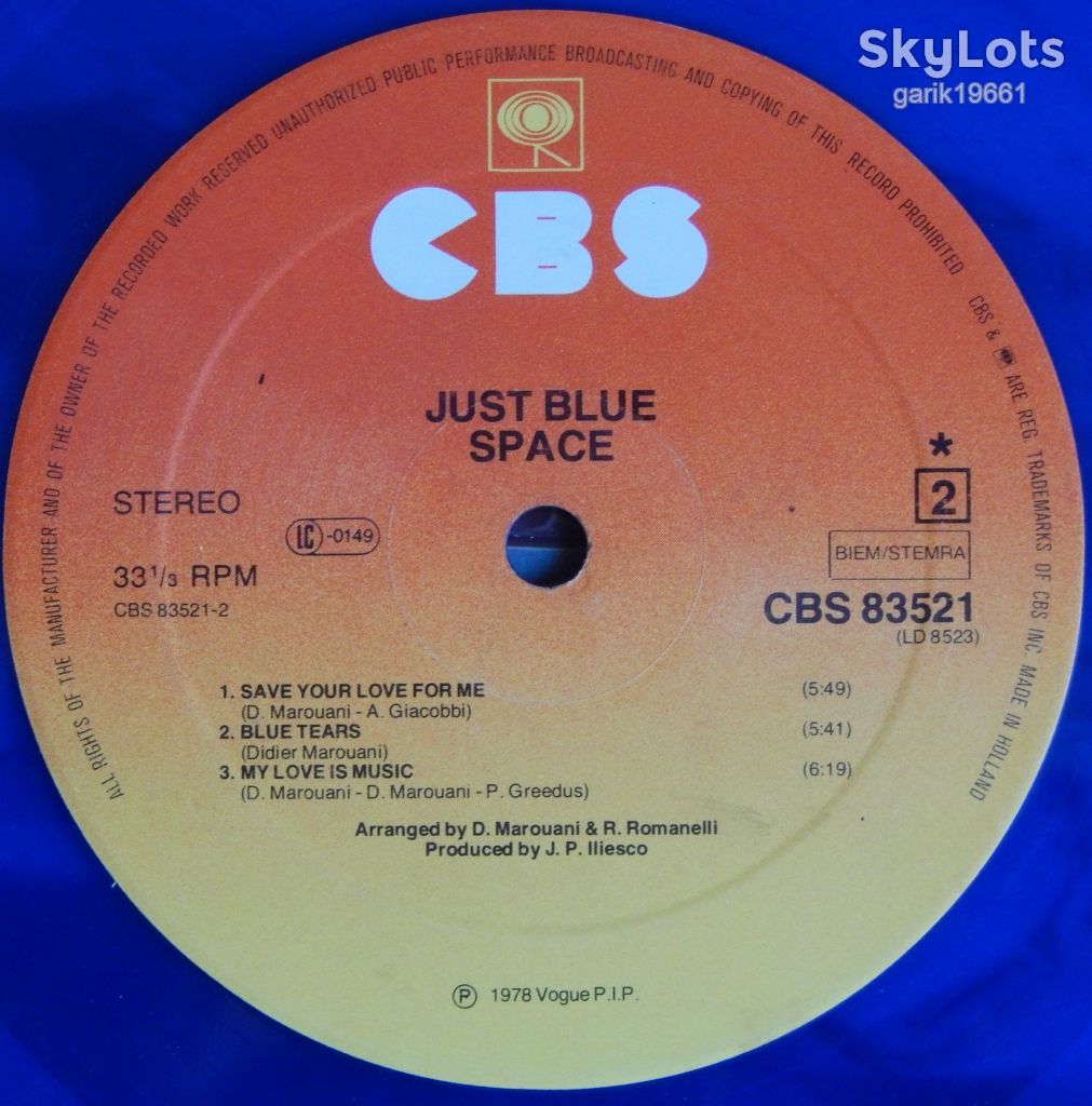 Space – Just Blue   (CBS – CBS 83521, Holland, Blue Vinyl) inner sleeve EX+/EX+ - фото фото фото 5