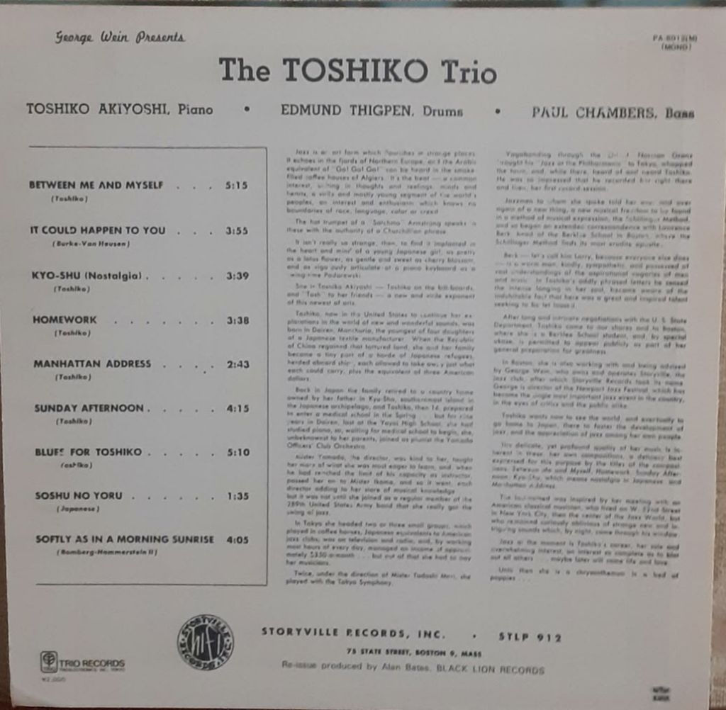 Платівка  The Toshiko Trio – George Wein Presents Toshiko. - фото фото фото 1