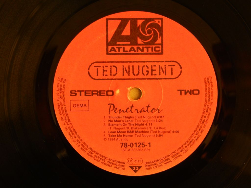 Ted Nugent ‎– Penetrator  (Atlantic ‎– 78-0125-1, Germany) EX+/EX+ - фото фото фото 4