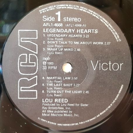 Lou Reed - Legendary Hearts - 1983.  (LP). 12. Vinyl. Пластинка. Sweden. - фото фото фото 4