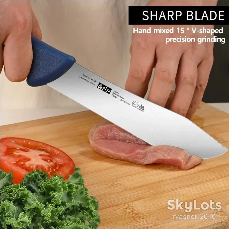 Plys TZHX065 D6, Plastic blue, 40Cr13 Satin, Kitchen Knife, Fixed - фото фото фото 12