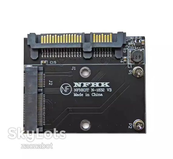 Адаптер-перехідник SATA        (7+15 Pin) - mSATA        (minipcie sata/msata ssd) - фото фото фото 0