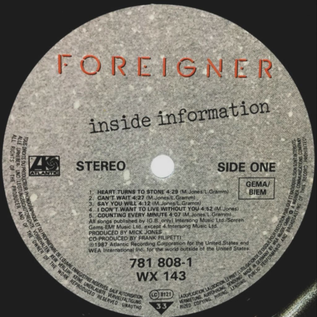 Foreigner - Inside іnfоrmation - 1987.   (LP). 12. Vinyl. Пластинка. Germany - фото фото фото 6