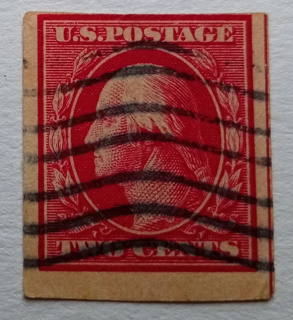 США 1908 Джордж Вашингтон, 2с, без перфорации, гашеная - фото фото фото 0