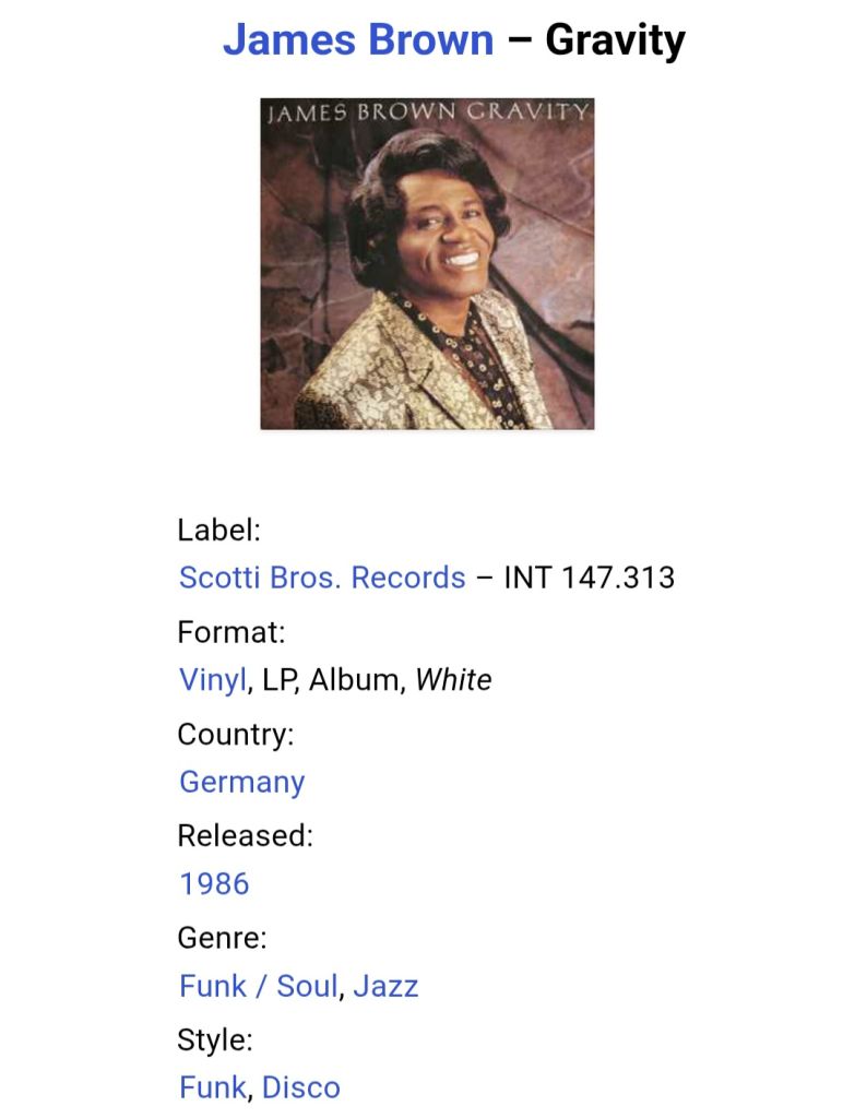 James Brown - Gravity - 1986.   (LP). 12. White Vinyl. Пластинка. Germany. - фото фото фото 6