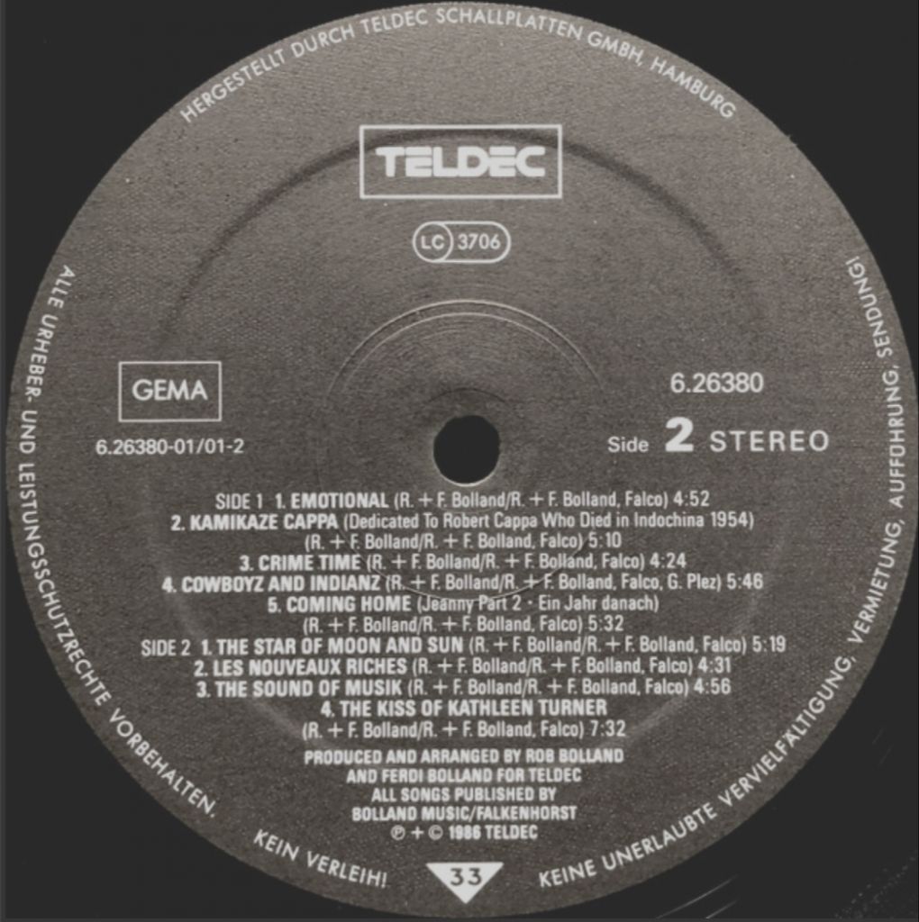 Falco - Emotional - 1986.  (LP). 12. Vinyl. Пластинка. Germany. - фото фото фото 5