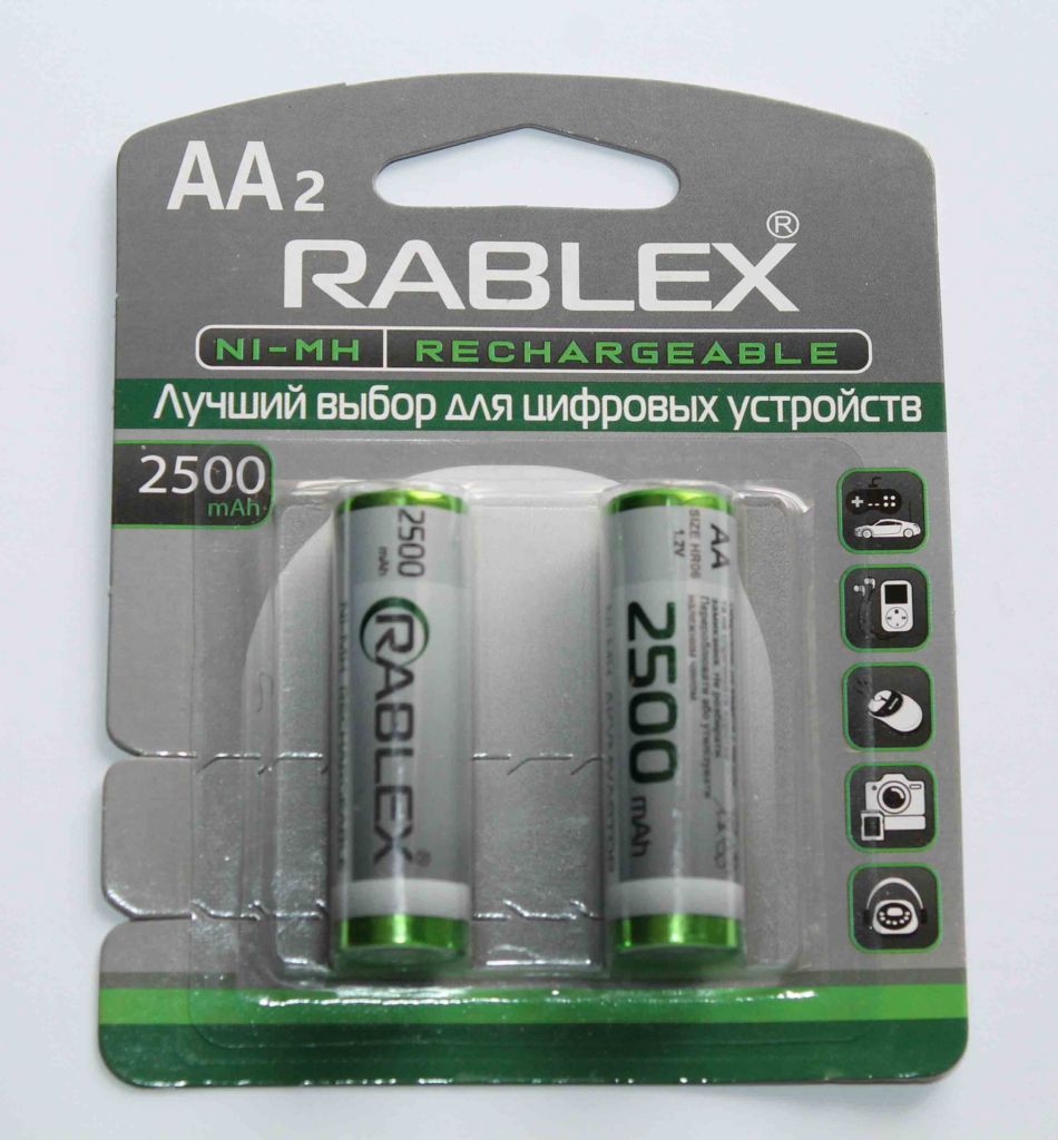 Аккумуляторы Rablex AA 2500mAh 2 шт.   (1362) - фото фото фото 1