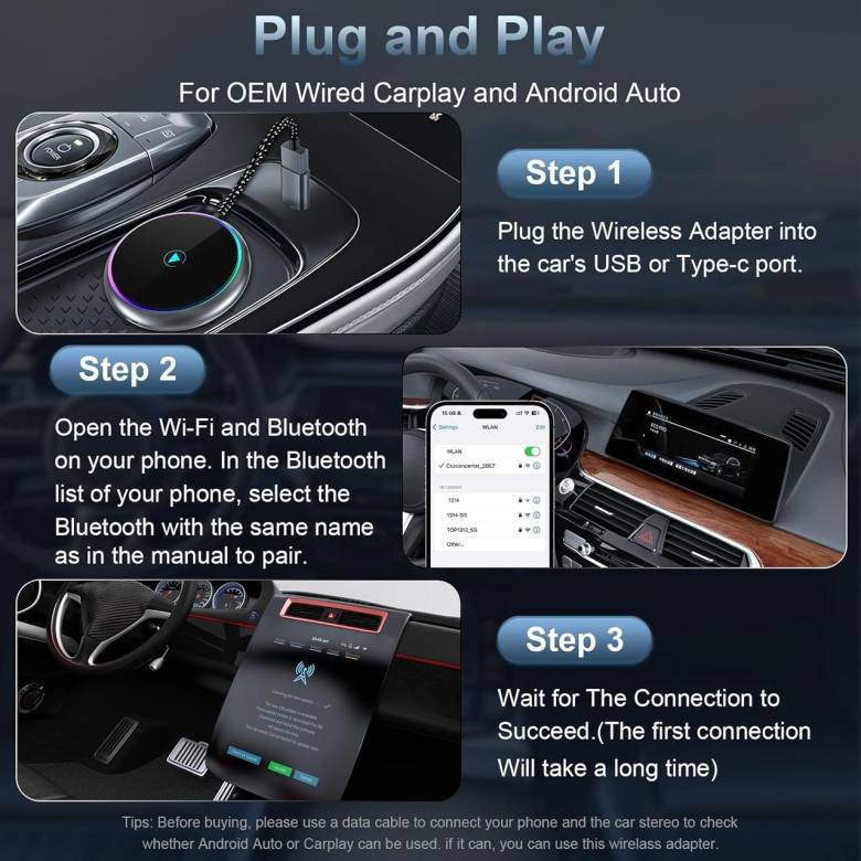 Беспроводной адаптер Carplay 2-в-1 со быстрым, 2025 - фото фото фото 3