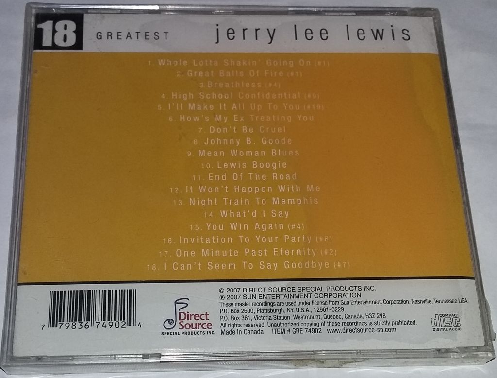JERRY LEE LEWIS 18 Greatest CD USA &amp; Canada - фото фото фото 1