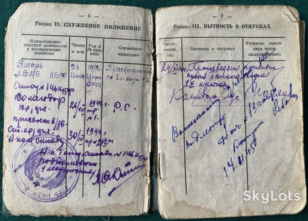 Служебная книжка краснофлотца на Краснофлотца Брюхова Вера Краснознаменного Балтийского Флота  1942 - фото фото фото 4