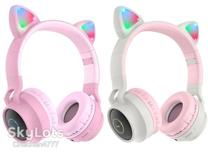 Навушники Bluetooth Hoco W27 Cat Ear Wireless Headphones Pink - фото фото фото 1