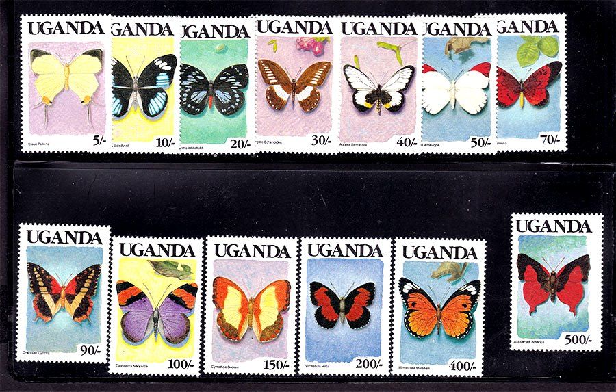 Фауна . Уганда 1989 г MNH - серия - бабочки - фото фото фото 0