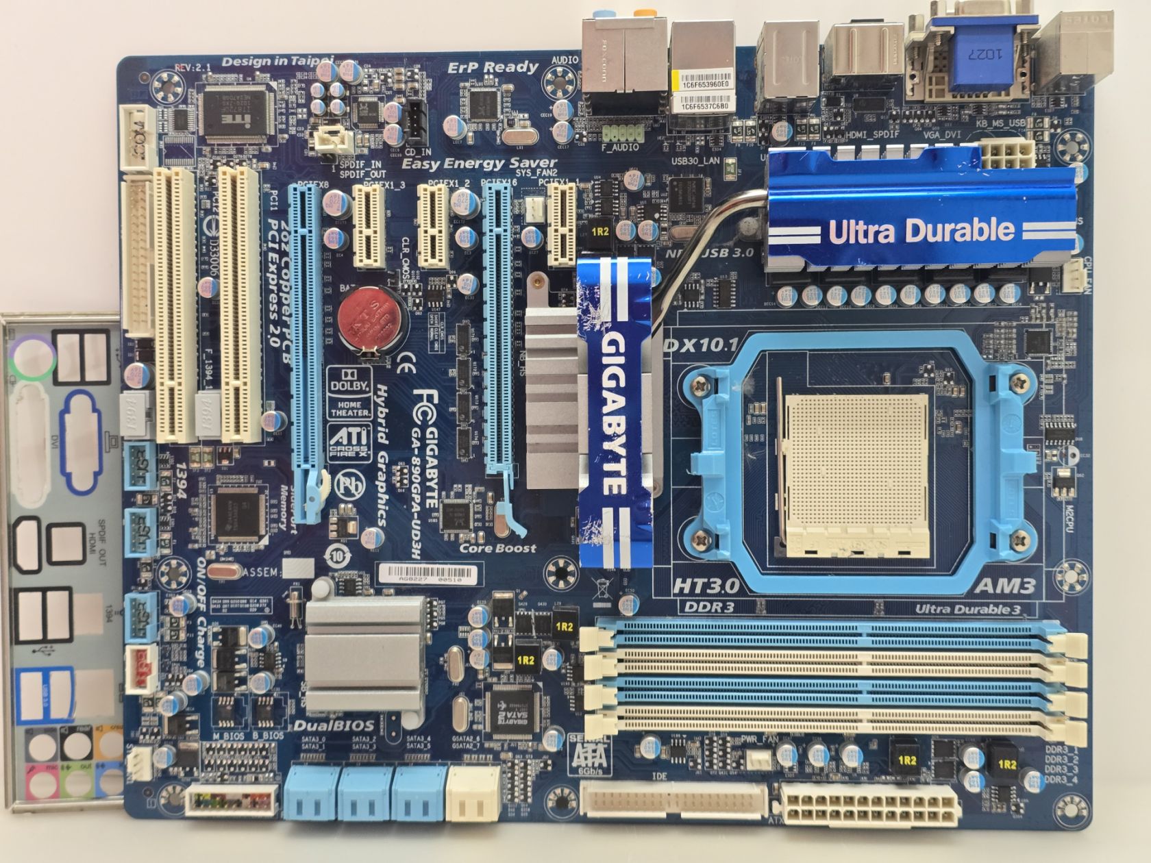 Материнська плата GIGABYTE GA-890GPA-UD3H  (Socket AM3 ,DDR3,б/у) - фото фото фото 0