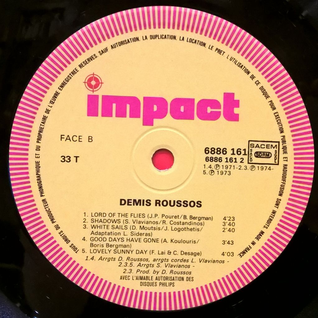 Demis Roussos - Greatest Hits - 1971-77.   (LP). 12. Vinyl. Пластинка. France - фото фото фото 3