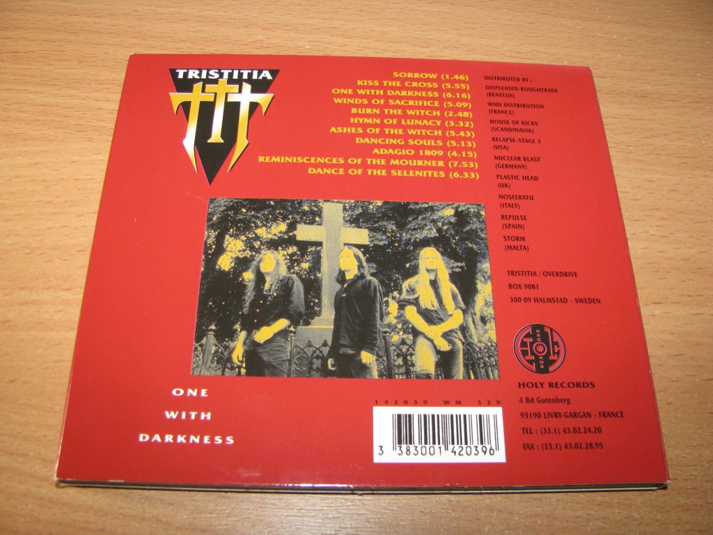TRISTITIA - One With Darkness  (1995 Holy Records 1st press,DIGI) - фото фото фото 1