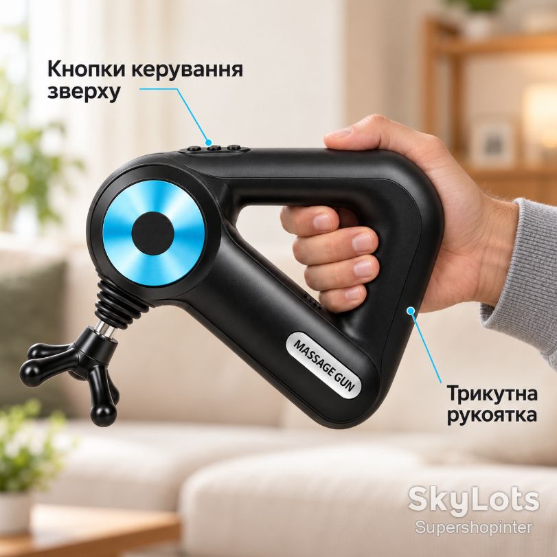 Перкуссионный ручной массажер SL-8890 / Аккумуляторный массажный пистолет 12 насадок - фото фото фото 8