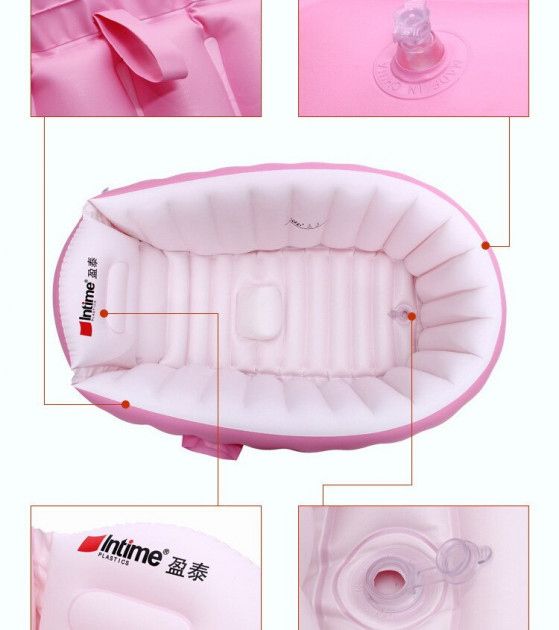 Дитяча Надувна ванна з насосом Intime Baby Bath Tub Рожевий - фото фото фото 2