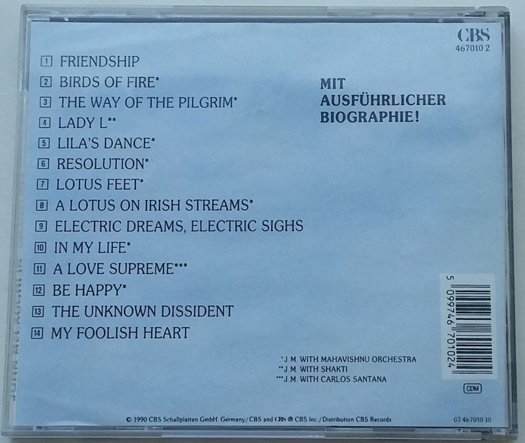 JOHN MCLAUGHLIN  Greatest Hits   CD     ( Unofficial ) - фото фото фото 2