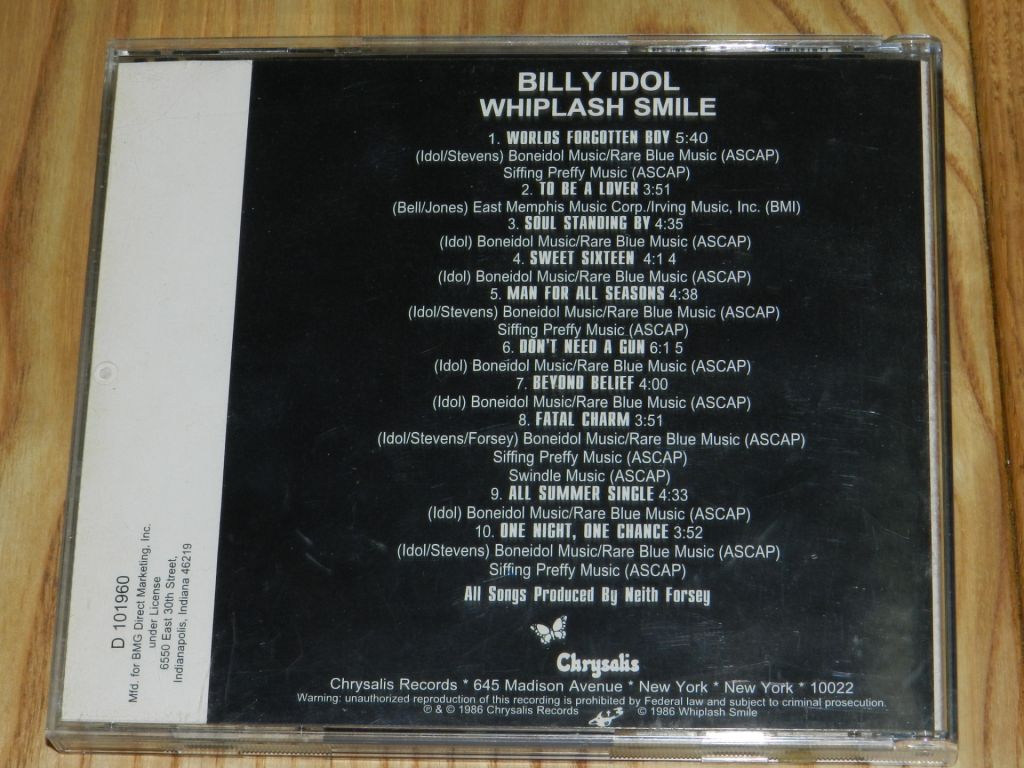 CD  Billy Idol - Whiplash Smile - фото фото фото 4