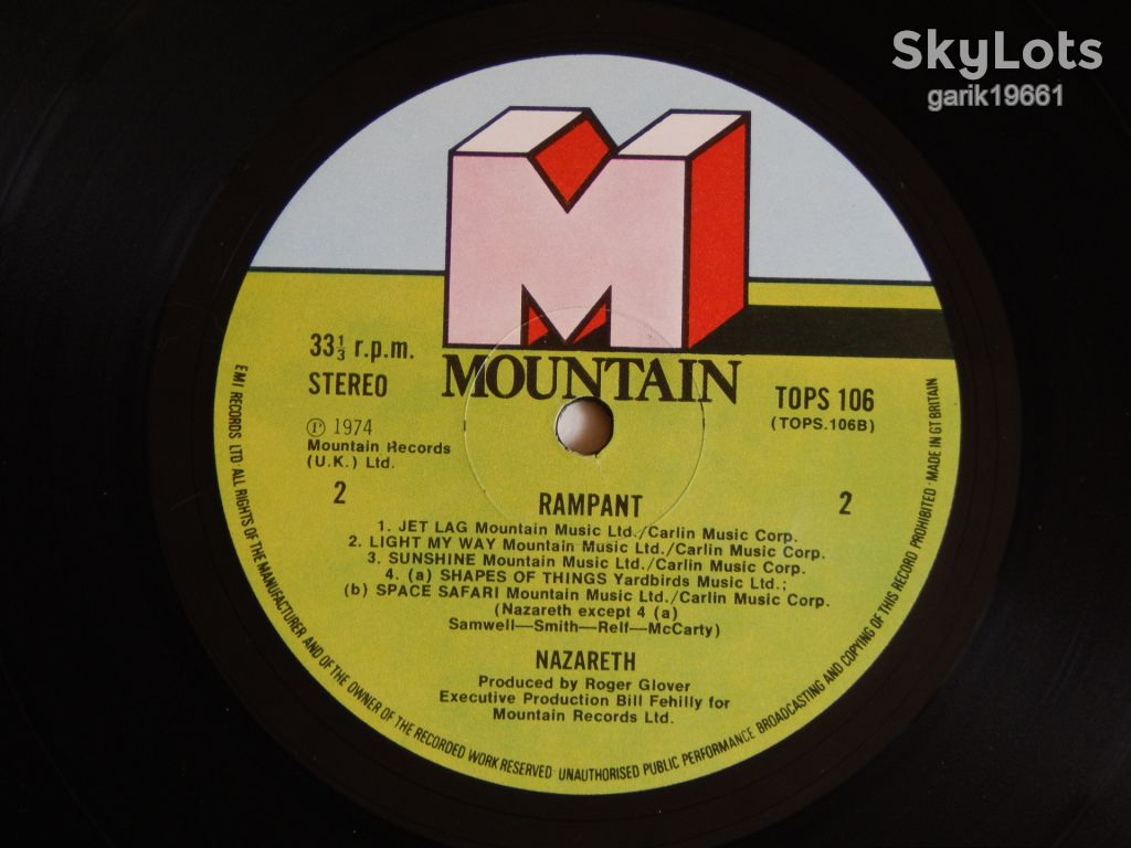 Nazareth – Rampant   (Mountain – TOPS 106, UK) insert NM-/NM- - фото фото фото 3