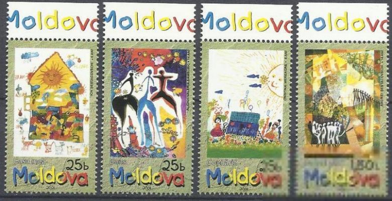 Молдова 2001 живопись детские рисунки 4м. - фото фото фото 0