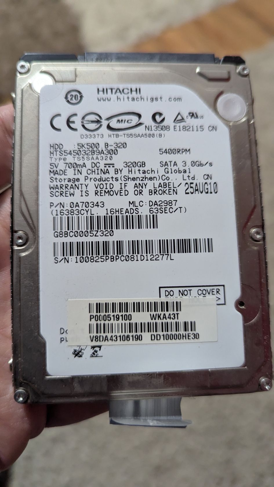 Hdd 2.5mm 320gb Hitachi    гарний стан Від 1 грн - фото фото фото 2